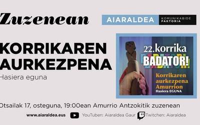 Korrikaren aurkezpena egiten ari dira Amurrio Antzokian