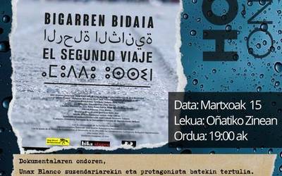 Bigarren bidaia dokumentalaren emanaldia eta tertulia