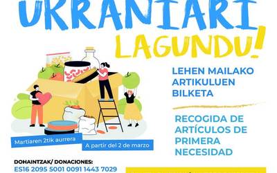 Boluntarioak behar ditu Mankomunitateak, Ukrainarako materiala hautatzeko eta sailkatzeko
