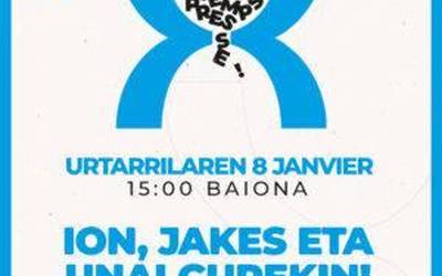 Euskal presoen etxeratze prozesua azkartzeko aldarria urtarrilaren 8an