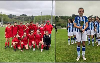 Zumaiako futbol taldeko infantil neskak Zarauzko txapelketan izan dira