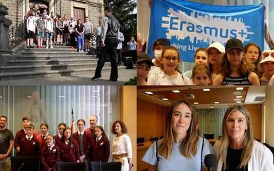 Ongi etorria eman diete Irlanda, Finalandia eta Maltatik Amurriora iritsitako ikasleei