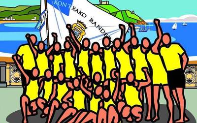 Iñaki Arrillagak Kontxako irabazleei eskainitako ilustrazioa egin du