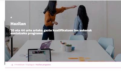 Zabalik da Hazilan programan izena emateko epea
