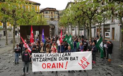 Grafikagintzako langileak hasi dira greba eta mobilizazioekin