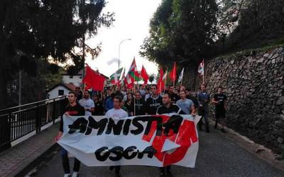 Amnistiaren aldeko aldarria egin zuten larunbatean Leitzan