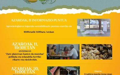 Agroekologia eta elikaduraren inguruko sentsibilizazio jardunaldiak abiatuko dituzte