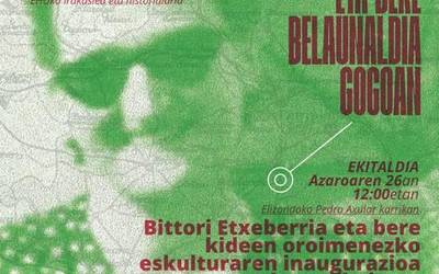 Bittori, Baztandik Euskal Herrira askatasunaren alde hitzaldia gaur Elizondoko Arizkunenean