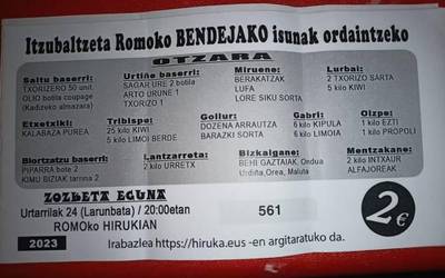 Itzubaltzeta/Romoko bendeja egiteagatik jarritako isunari aurre egiteko zozketa abiatu du Agroasanbladak