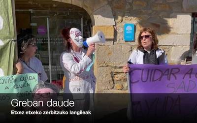 Lan-baldintzak hobetzeko borrokan jarraitzen dute etxez etxeko laguntza-zerbitzuko langileek