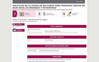 Foru Aldundiak inprimaki bat gaitu du bere web orrian, diru sarrera eta ondare gutxiko pertsonentzako 200 euroko laguntza eskatzeko