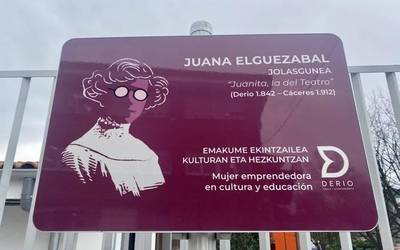 Juana Elguezabalen omenezko plaka ipini da Derion