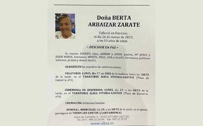 Berta Arbaizar hil da, Arabako atletismoaren historikoa