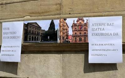 Iruñeko gizarte eragileek herritar guztientzako aterpea bermatu eta oinarrizko premiak berdintasunez asetzeko eskatu dute