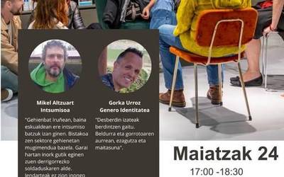 Giza Liburutegiak Mikel Altzuart intsumisoaz eta Gorka Urroz genero identitateaz solasean
