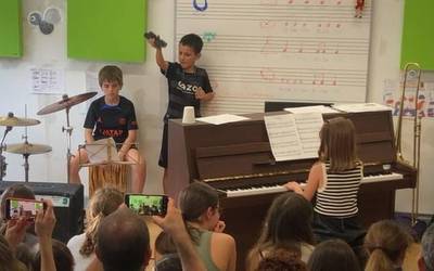 [BIDEOA] Audizio bateratua egin zuten pianoko eta perkusioko ikasleek