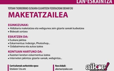 Maketatzailea kontratatuko du Aikor! aldizkariak