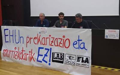 EHUko ordezko irakasleek pairatzen dituzten prekarizazio eta murrizketak salatu dituzte