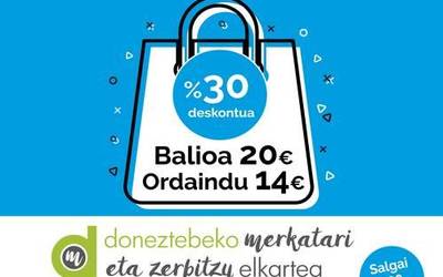 Doneztebeko Merkatari eta Zerbitzu Elkarteak erosketa bonuak paratuko ditu eskuragarri astelehenean