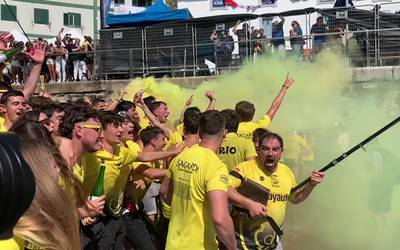 Banderarik ez, baina festa giroa bai Kontxan