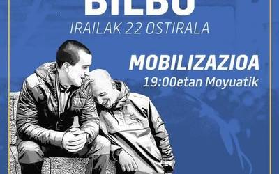 Aitor Zelaia eta Galder Barbado gazte militante arabarren aldeko mobilizazioa izango da ostiralean Moyua plazan.