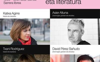ZINEBI 65: Katixa Agirre, Asier Altuna, Txani Rodríguez eta David Pérez Sañudok euskal zinema eta literaturaz hitz egingo dute gaur Bira Kultur Gunean