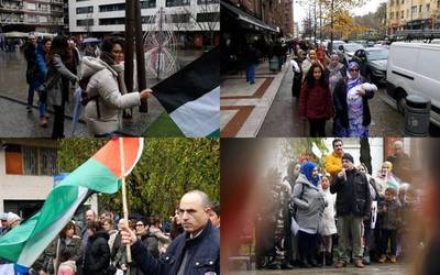 Ehunka herritarren giza katea, Israel Palestinan egiten ari den sarraskiaren aurka