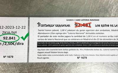 92.841 da Mendaroko garagardo feriako Gabonetako loteriaren zenbakia