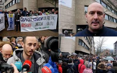 Ehunka lagunek salatu dute David Hernandezen heriotza Laudioko Osasun Zentroaren aurrean, sindikatuek deituta