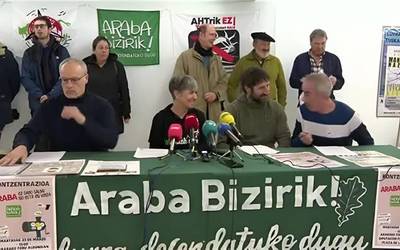Arabako landa eremuaren "industrializazioa" salatu dute UAGA, Araba Bizirik eta kontzejuek