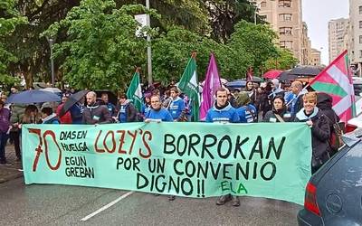 Lozy'seko langileak Iruñean izan dira Langilearen Nazioarteko Egunean