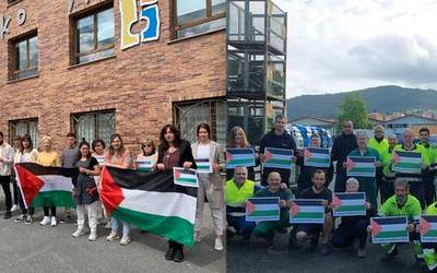 Palestinako genozidioa salatu dute Orioko eta Aiako hainbat langilek