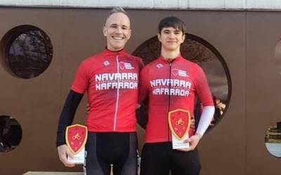 Oihan Aleman eta Iñaki Villoria iruritarrak Nafarroako txapeldun izan dira ziklo-krosean