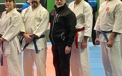 Anaitasuna Kanku karate taldeko Altuna, Larrañaga eta Cuende, Gipuzkoako txapeldun