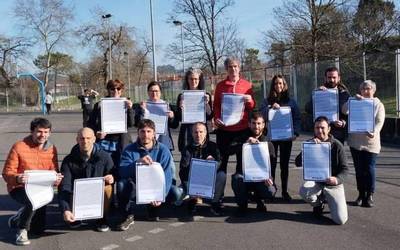 Artaza-Romo Institutuko hainbat langilek itsasadarraren azpiko tunelaren aurka protesta egiteko deia egin dute