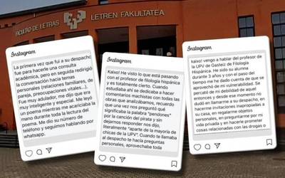 Gasteizko EHUko irakasle baten sexu jazarpena salatu dute hainbat ikaslek