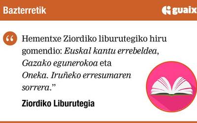 Hementxe Ziordiko liburutegiko hiru gomendio