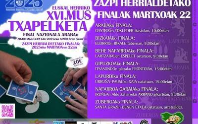 Euskal Herriko Mus Txapelketako zazpi herrialdeetako finalak larunbatean izanen dira
