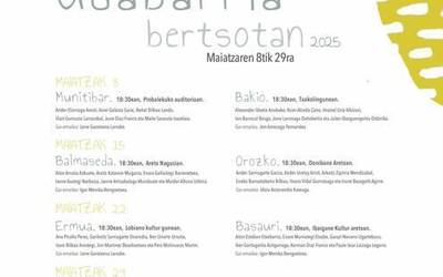 Maiatzaren 8an hasiko da “Udabarria Bertsotan”
