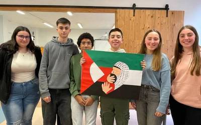 Palestinari elkartasuna adierazi diete herriko ikastetxeetan