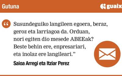 ABEEen bidez, (Sunsundeguiko) langileak itotzen
