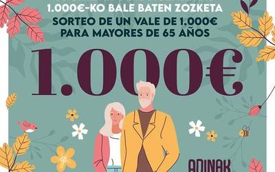 APILL-ek 65 urtetik gorakoen fidaltasuna saritzen du 1.000 euroko erosketa bale baten zozketa berri batekin