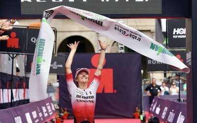 Julie Derron eta Julian Phillip Becker, aurtengo Gasteizko Ironmanaren irabazle