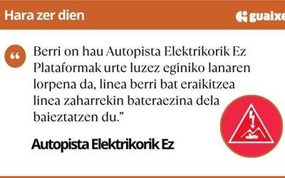 Berri ona eta berri txarra autopista elektrikoan