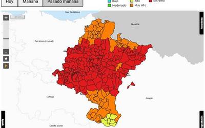 Egunotan mendiko suteak izateko arrisku handia dagoela gogorarazi du Nafarroako Gobernuak