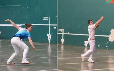 Irati Betegi eta Haritz Zugasti pilotariak gertu, jaietako erakustaldietarako