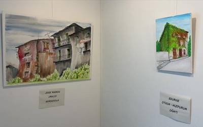 Aire libreko pintura lehiaketa margolanak Oñatiko kultur etxean