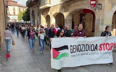 Mobilizazio jendetsuak izan dira Debagoienean Palestinaren alde