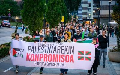 Palestinaren aldeko aldarria ozen entzun da Uribe Kostan