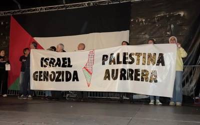 Palestinaren aldeko aldarriak ozen entzun dira Arrasaten